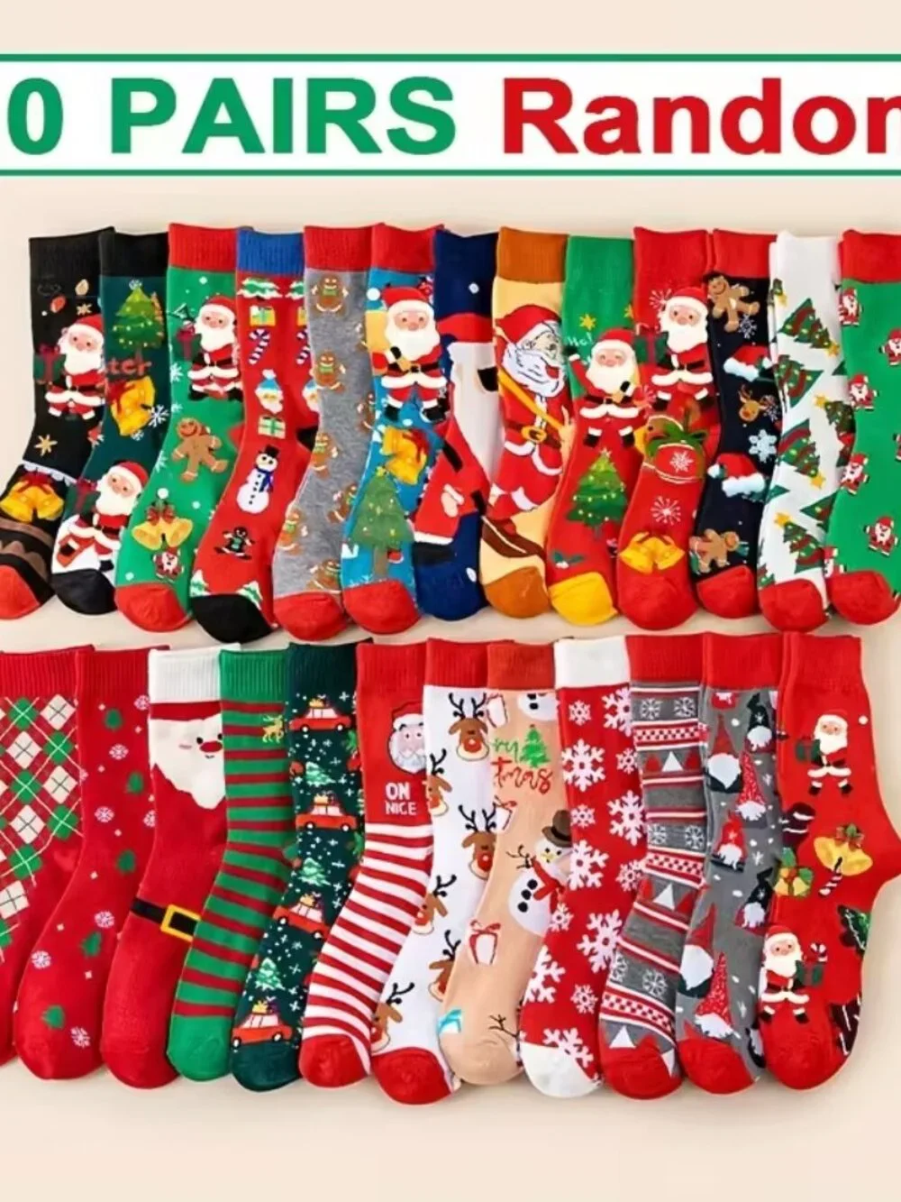 HOLIDAY SOCKS - 5 RANDOM PAIR